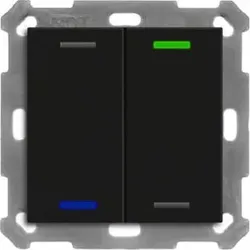 MDT KNX Taster Light 55 2-fach, RGBW, Temperatursensor, Schwarz matt, Ne BE-TAL55T206.01