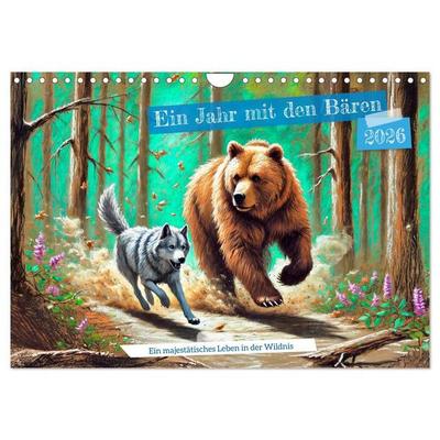 Ein Jahr mit den Bären - Ein majestätisches Leben in der Wildnis (Wandkalender 2026 DIN A4 quer), CALVENDO Monatskalender