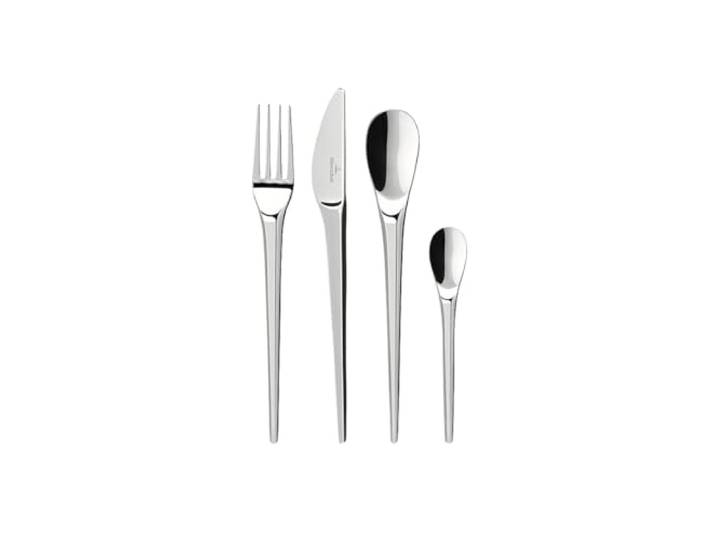 Villeroy & Boch - NewMoon Besteckset 24-teilig Platin Spülmaschinenfest, Besteck Set für 6 Personen Silber, Besteckset, Besteck, Edelstahl