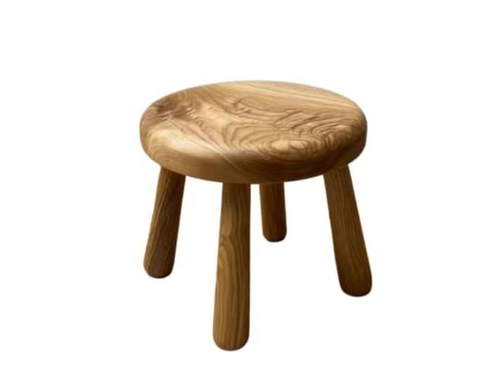 Vielseitig Kurzer runder Hocker aus Holz, geeignet for Schuhwechsel(Yellow)