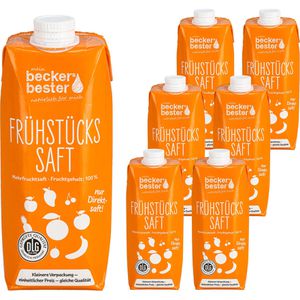 Beckers Saft Bester Frühstückssaft, ohne Zuckerzusatz, 100% Direktsaft, Tetrapack, je 0,75 Liter, 6 Stück