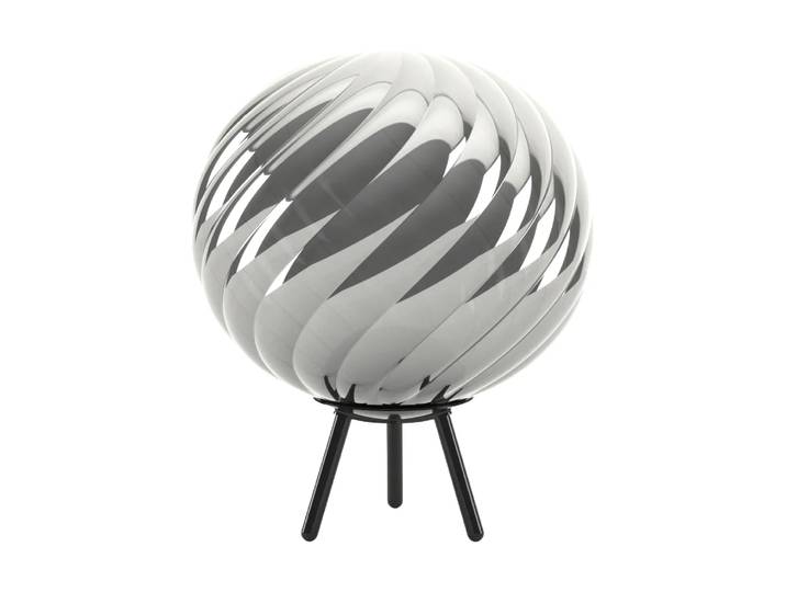 Tom Dixon Whirl tragbare Stehleuchte Silver-black