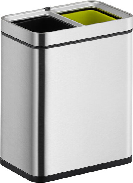 EKO Laguna Slim Open Top afvalbak, 2x 10 liter, Matt Edelstahl