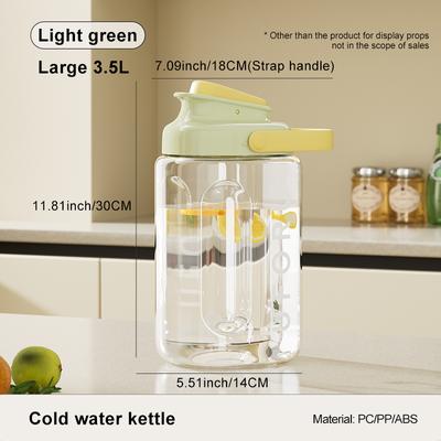 ModernMart Dopamine Wave Large Water Bottle With Handle For Cold Drinks green