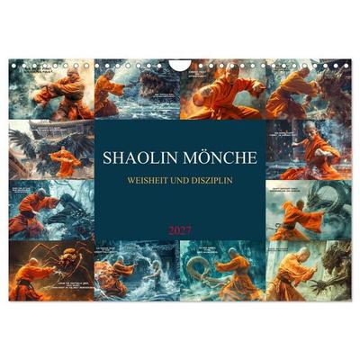 Shaolin Mönche - Weisheit und Disziplin (Wandkalender 2027 DIN A4 quer), CALVENDO Monatskalender