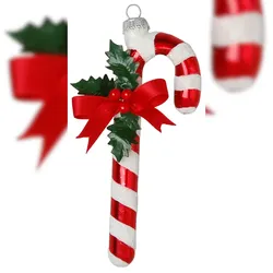 Krebs Glas Lauscha Zuckerstange 10cm Glasornament, mundgeblasen und handekoriert