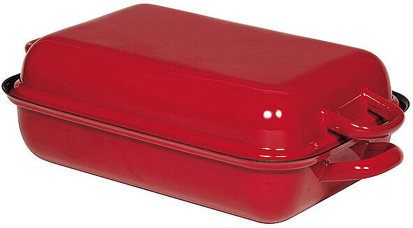 RIESS Bratpfanne mit Deckel Color Rot 32x22cm dunkelrot EG