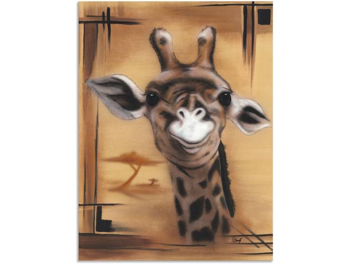 Wandbild ARTLAND Giraffe , braun (farbe bild(er): braun), B:30cm H:40cm, Bilder, Wandbild, als Alubild, Leinwandbild in verschied. Grössen