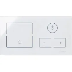 Kopp 851422010 HKi8 - Glas-Sensor, 2-fach, für 1x Schalter/Taster, 1x Dimmer, Farbe: weiß