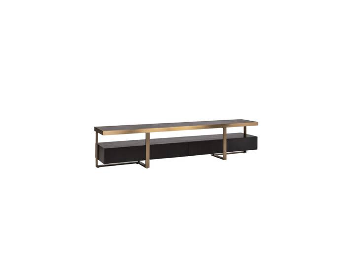 Grosses Design Lowboard „Dax“ 220 x 49 cm Schwarz Richmond Interiors