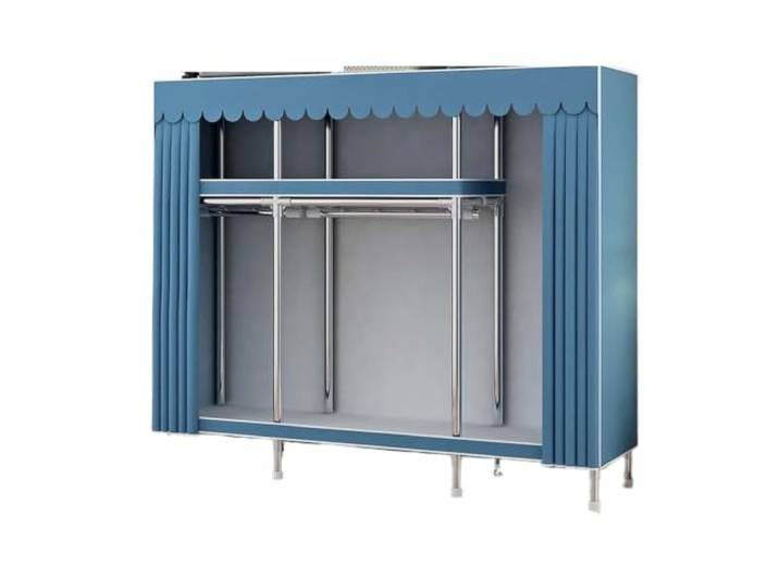 Einfacher Kleiderschrank mit Stahlrahmen, einfache Montage(Color-01-L145)