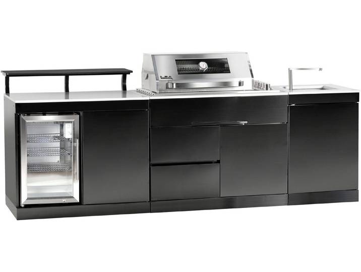 Buschbeck Outdoor-Küche Bradford, Edelstahl, weiße Marmor-Arbeitsplatte, BxTxH: 270x92x120 cm