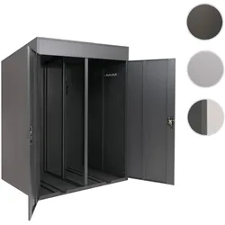 2er-Fahrradgarage HWC-H66b, Fahrradbox Fahrradunterstand abschließbar Metall 213x158x125cm ~ anthrazit
