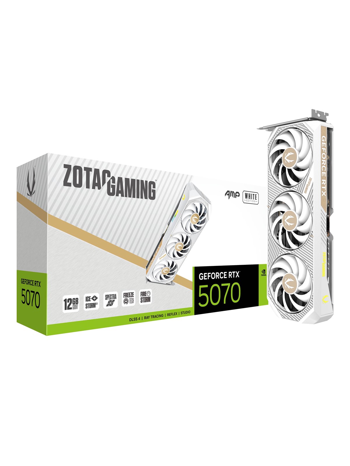 ZOTAC GeForce RTX 5070 AMP White - 12GB GDDR7 RAM - Grafikkarte