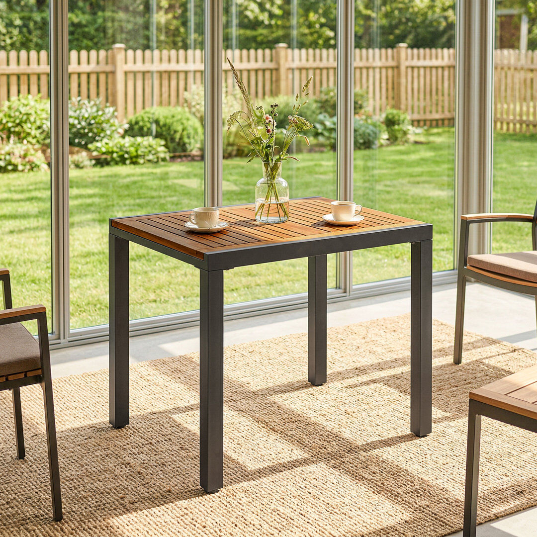 17 Stories Outsunny Extending Garden Table Outdoor Dining Table 80/120L x 70W x 75H cm Brown