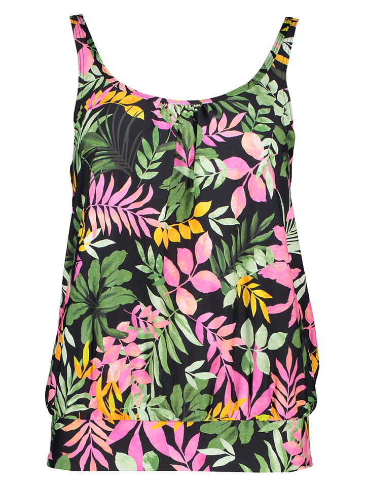 Vivance Tankini-Oberteil in Schwarz/ Grün/ Pink - 38