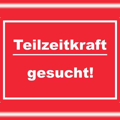 HB-Druck Teilzeitkraft gesucht Aufkleber mit Text AushängeAufkleber rot-weiss A8 (52x74mm)