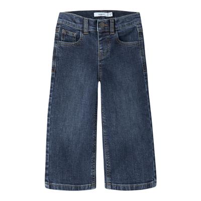 Weite Jeans NAME IT "NMFROSE WIDE JEANS 8809-MD TB", Mädchen, Gr. 92, N-Gr, dunkelblau denim, Denim/Jeans, Obermaterial: 98% Baumwolle, 2% Elasthan, clean, regular fit lang, Jeans, Baumwollmischung, regular fit