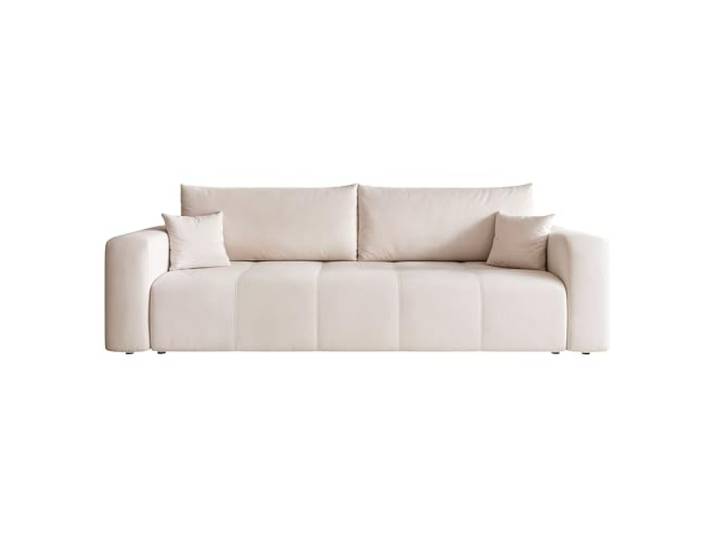 IDOHOME 93x244 Sofa mit Schlaffunktion (125x200) und Bettkasten (Massivholz + MDF) mit dekorativen Nähten auf der Sitzfläche
