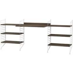 Schreibtisch mit Regal minimalistisch Weiß Walnuss