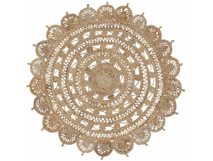 Teppich CARPETFINE Cate Juteteppich Naturfaser , beige (natur), H:5mm Ø:120cm, Jute, Teppiche, Teppich, 100 % geflochtene Jute, beidseitig nutzbar