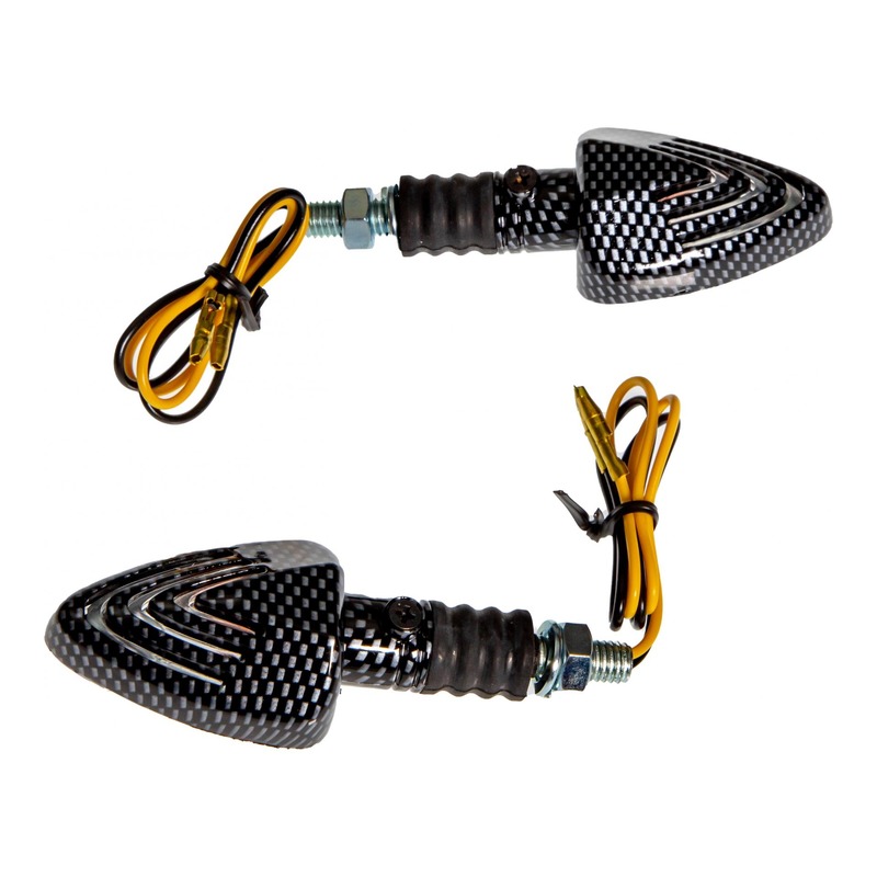 Clignotants Replay mini triangle transparent/carbone