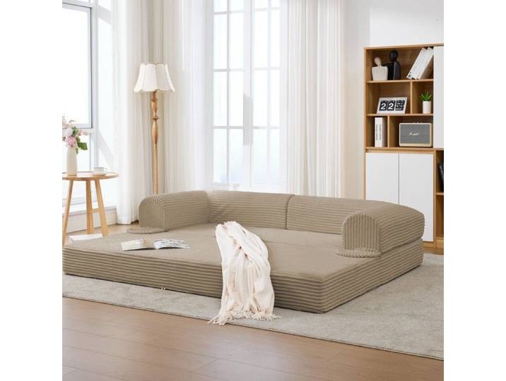 sofa bed- Zukavenir- 2-en-1 transformable Velours côtelés coupés mousse haute densité.- L190xP78xH65cm