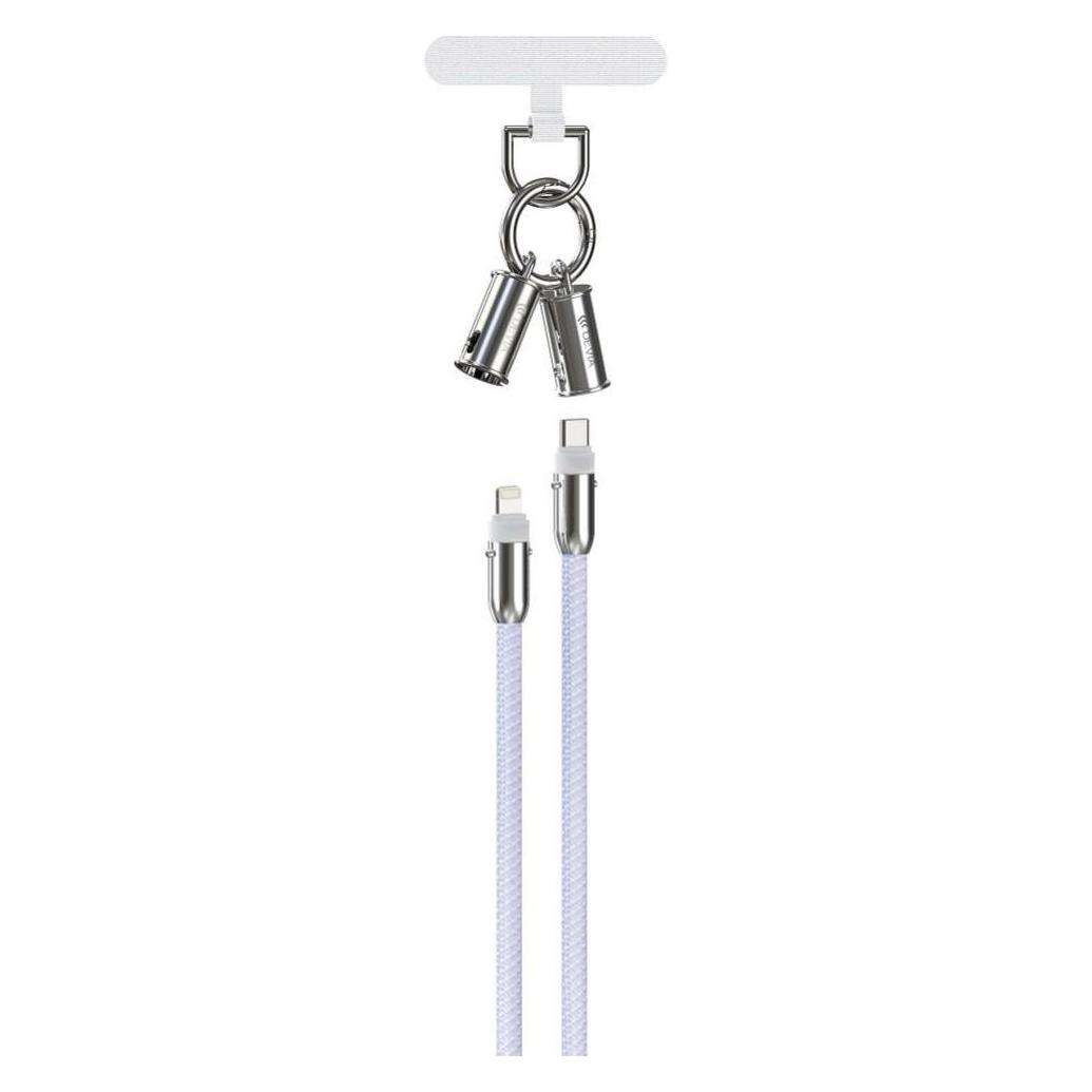 Devia Kabel Lanyard 2in1 PD USB-C - Lightning 1,2 m 27W lila (1.20 m, USB 3.2 Gen 1, 27 W) (47749733)