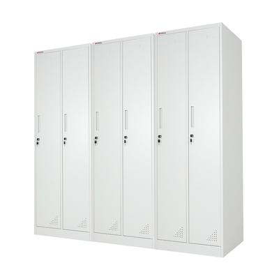 PROREGAL Mega Deal 3x Spind Schrank ELEPHANT Metall 2 Abteile 180x60x50cm Kleiderstange & Kleiderhaken Lichtgrau Spindschrank Kleiderschrank