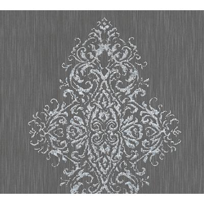 Textiltapete ARCHITECTS PAPER "Luxury wallpaper", blau, B:0,53m L:10,05m, Viskose, Vlies, Tapeten, Textil Tapete Barock Metallic Effekt Tapeten Wohnzimmer Schlafzimmer