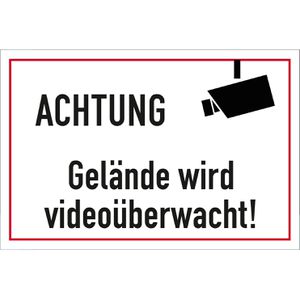 Abtec Hinweisschild Aluminium, 30 x 20 cm, Videoüberwachung