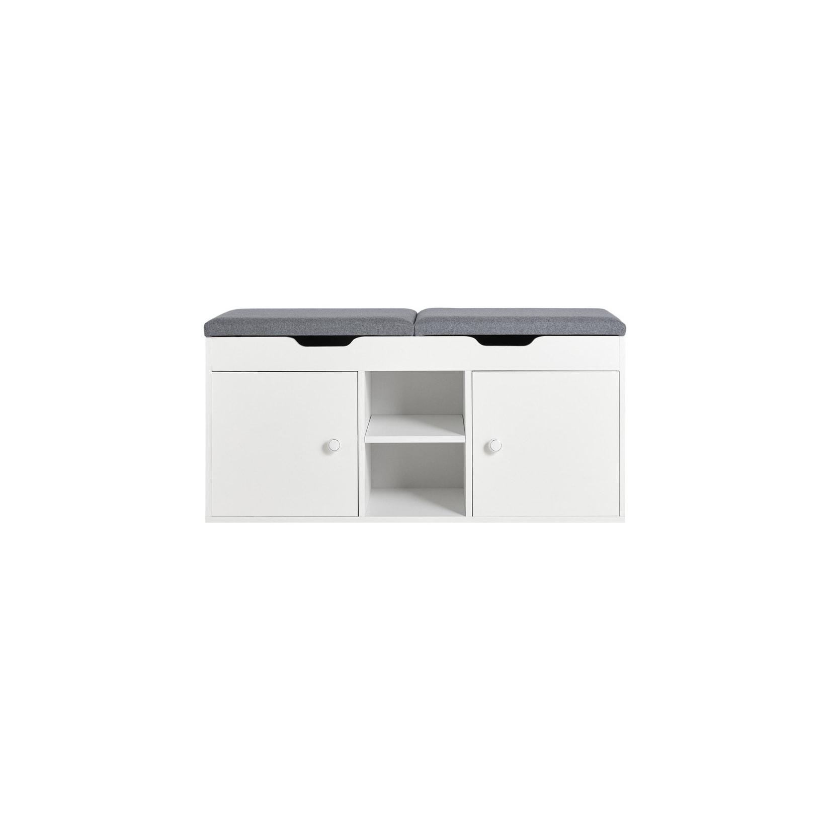 SoBuy Schuhbank mit 2 Türen Weiß 100x34x48cm Klassisch
