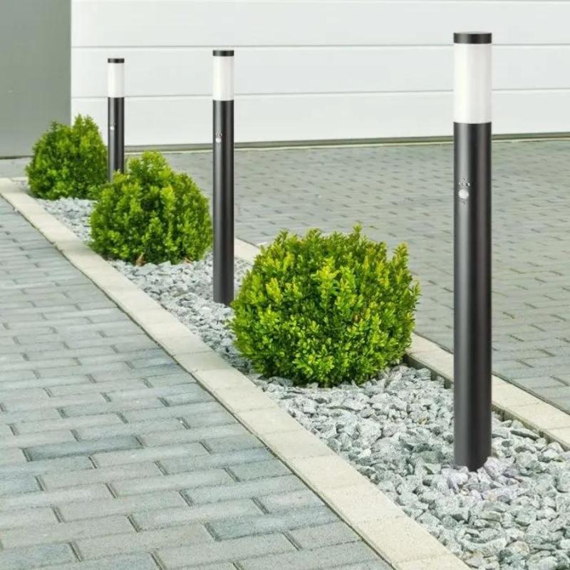VTAC Borne Extérieur Anthracite avec Détecteur 110cm IP44 pour Ampoule E27