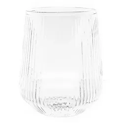 Mulex 2er Pack Wassergläser Gläser Trinkgläser Set geriffeltt 430ml transparent