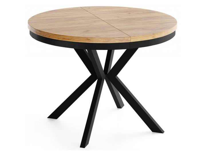 ESSTISCH Ross runder ausziehbarer, Craft Eiche 90-170/90/76 cm