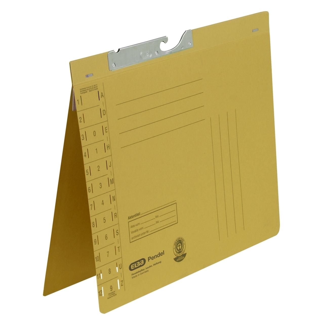 Elba Pendelhefter, DIN A4, Manilakarton, 250 g-qm, gelb (A4, 1x) (90421 GB)
