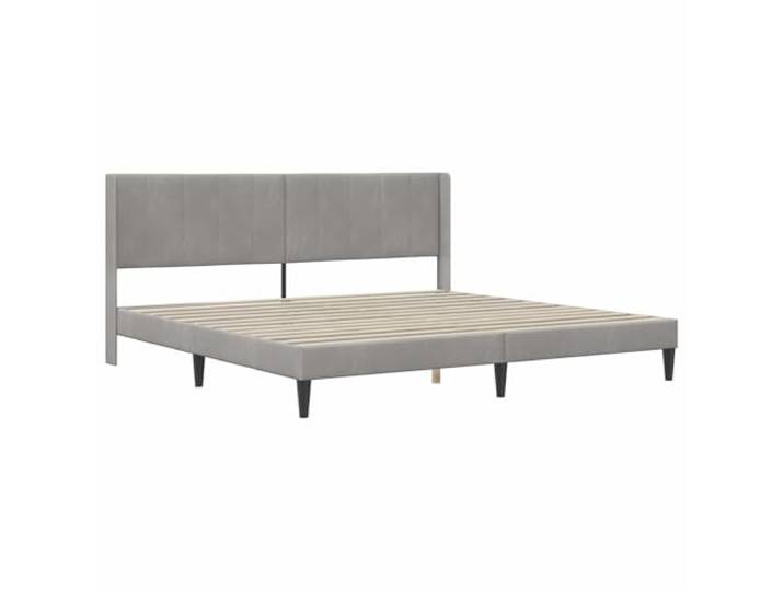 SKTQYQO Bettgestell aus Samt, Hellgrau, 180 x 200 cm Langlebiges Sperrholz, feste Latten, gedrehte Beine, einfache Reinigung, 280 kg