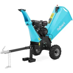 Hillvert, Holzspalter + Häcksler, Gartenhäcksler Häcksler Schredder Holzhäcksler Benzin 15 PS 3600 U/min Anhänger