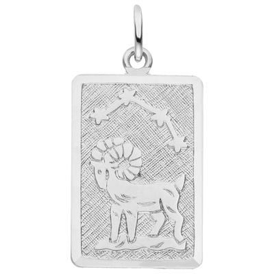 Sternzeichenanhänger JOBO "Sternzeichen eckig mit Sternbild 20 mm", silber 925, Schmuckanhänger, Damen, Widder, Silber 925 (Sterlingsilber), 925 Silber rhodiniert