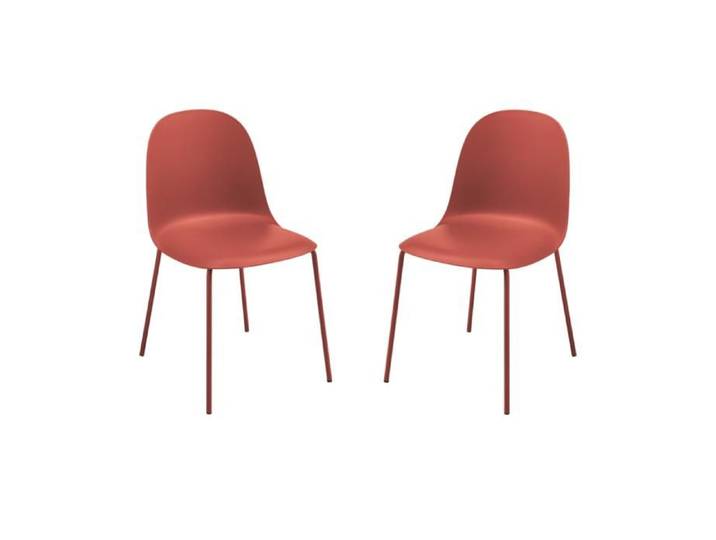 Chaise en polypropylène rouille pieds métal - FOX 2 chaises