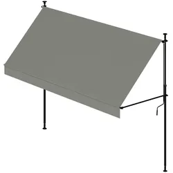 Wasabi - Klemmmarkise 300cm Cityline Grau - Verstellbare Markise ohne Bohren - Sonnensegel UV Schutz Sonnenschutz - Klemmmarkise für Outdoor