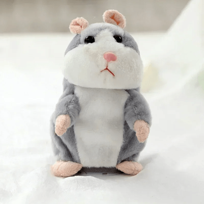 Inspire Essentials Talking Hamster Plush Toy Repeats What You Say Funny Interactive Doll For Kids And Babies gray