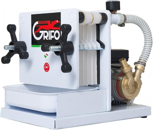 Grifo Hobby 6 - Filtro per vino a cartoni e piastre - Pompa enologica per filtrare vino
