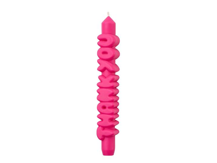 Kerze Taper candle THANK YOU Pink