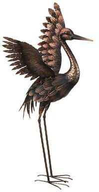 Regal Art & Gift 27.5 Inch Bronze Crane - Wings Up