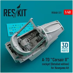 ResKit A-7D Corsair II cockpit (Detailed edition) for Hasegawa kit (3D Printed)