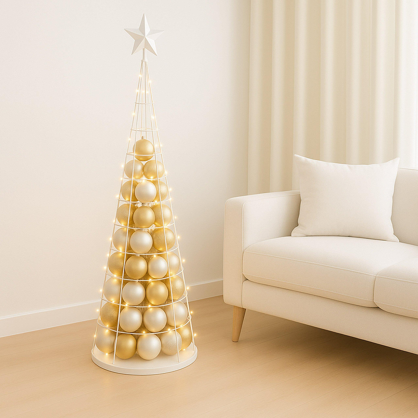 Mendler Kerstboom Decoratiestuk Wit, 160 cm