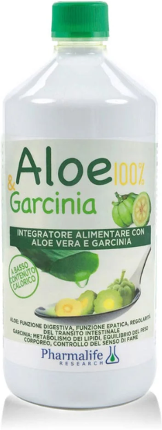 PHARMALIFE RESEARCH Srl Aloe & Garcinia Integratore Alimentare 1 Litro – Depurativo e per il Controllo del Peso con Aloe Vera e Garcinia Cambogia
