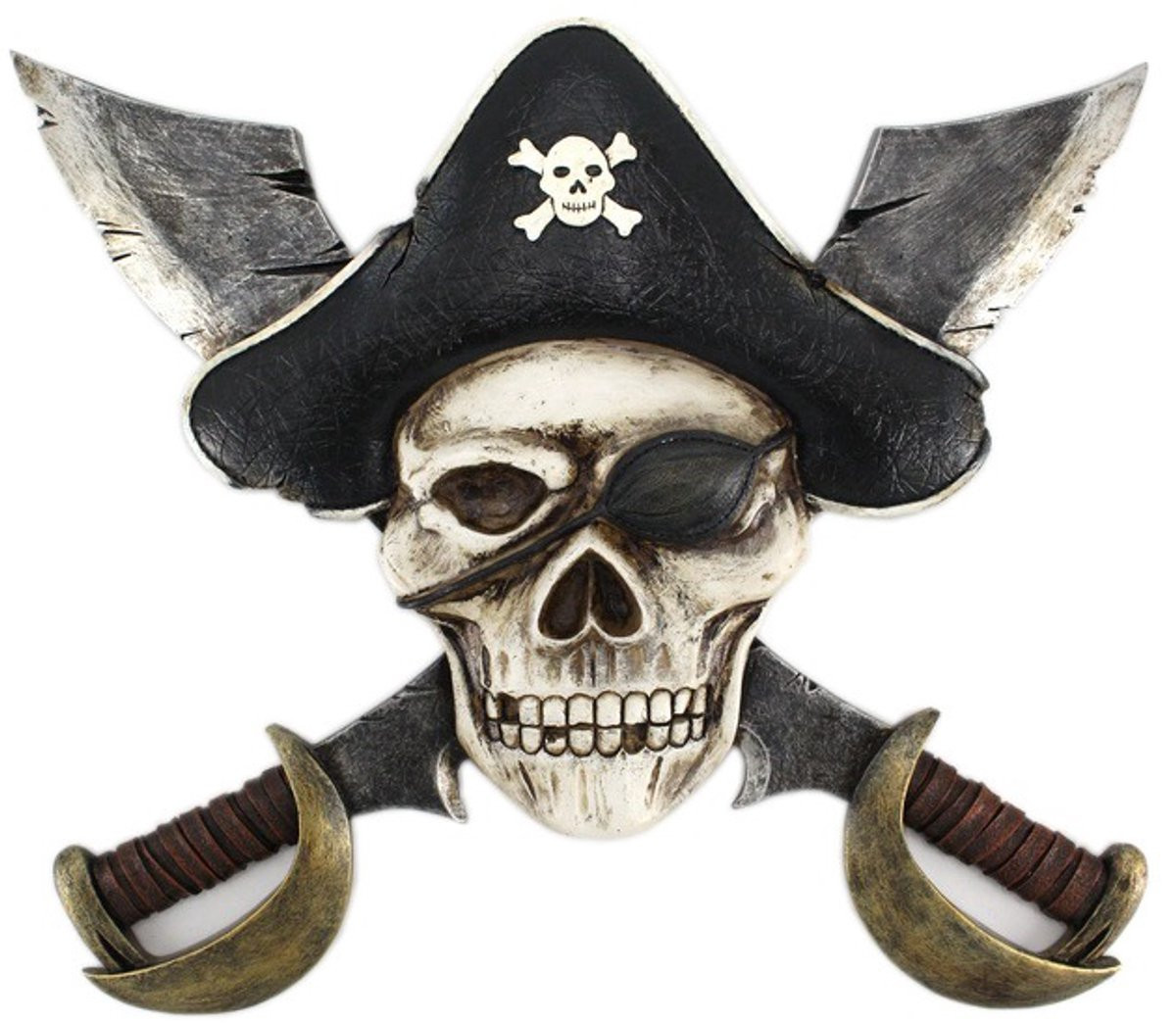 Piraten schedel met zwaarden muurdecoratie - Hoogte: 25 cm