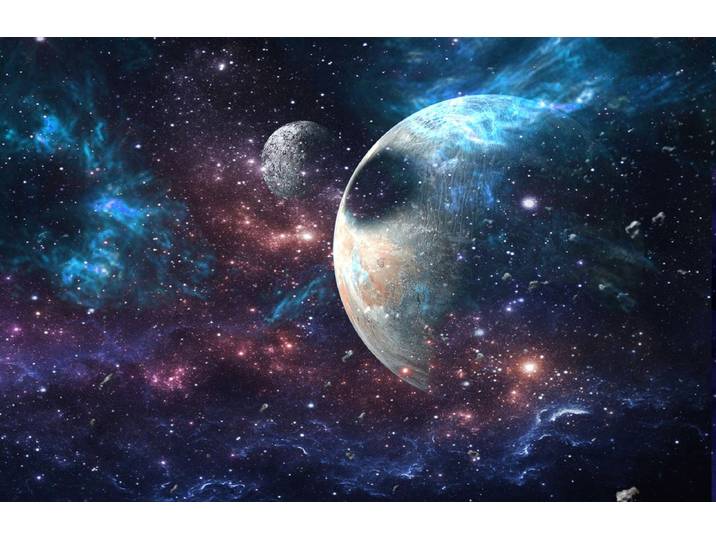 Fototapete PAPERMOON WELTALL SPACE ERDE PLANET , bunt, B:5m L:2,8m, Vlies, Tapeten, Fototapete